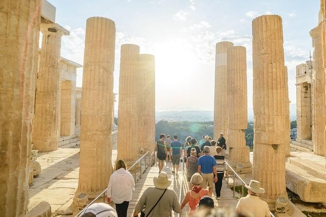 Acropolis monuments & Parthenon Walking Tour with Optional Acropolis Museum - Looking down at the Odeon of Herodes Atticus