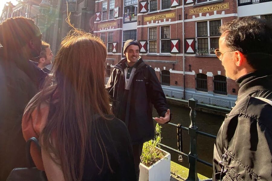 Amsterdam: Anne Frank Guided Small Group Walking Tour - Dam Square sets the wider context