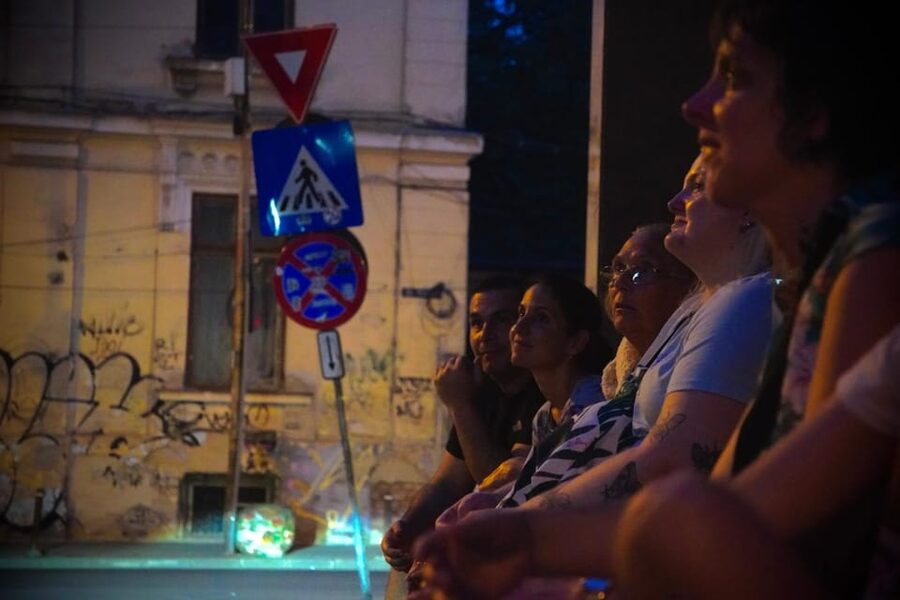 Bucharest: Ghost Stories & Romanian Mythology Walking Tour - Meeting the guides beside the National Theatre