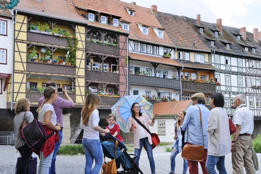Erfurt: Old Town Guided Walking Tour - Crossing the Krämerbrücke