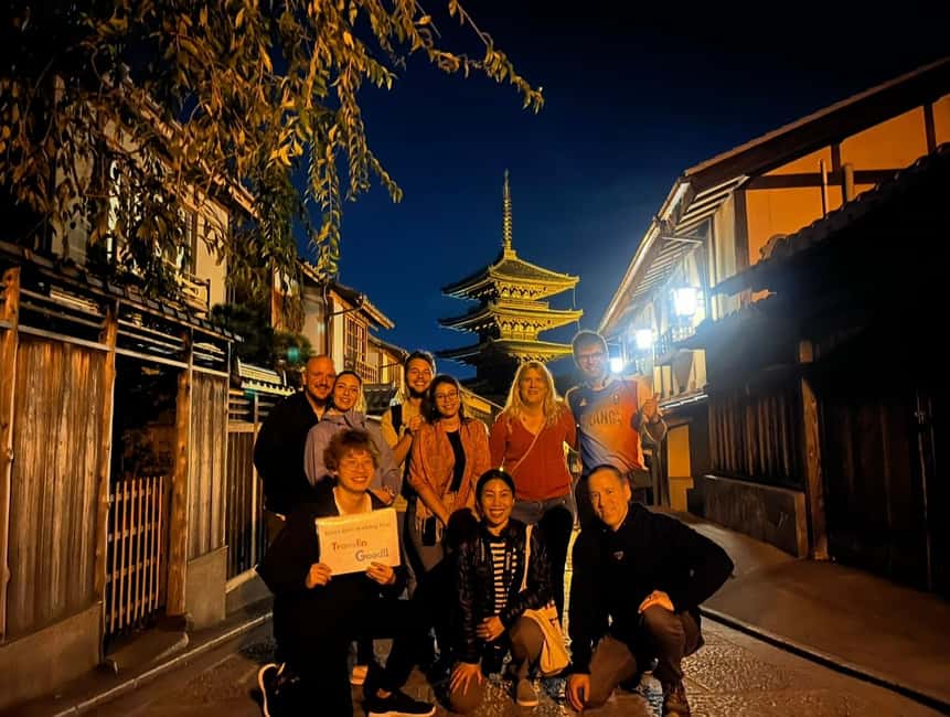 Kyoto: Gion Magical Night Walking Tour with Geisha Trivia - Walking Hanamikoji after dark