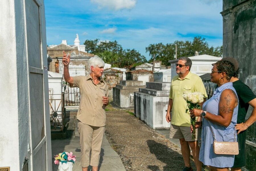 New Orleans: Walking Tour Inside St. Louis Cemetery No. 1 - Nicolas Cage’s pyramid-shaped tomb