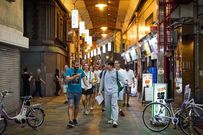Osaka: Dark Side of Osaka Night Walking Tour - Jyanjyan Yokocho and the taste of old Osaka