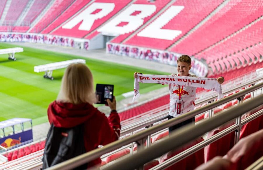 Red Bull Arena Leipzig: Stadium Access & Guided Walking Tour - Matchday shows a stadium preparing for work