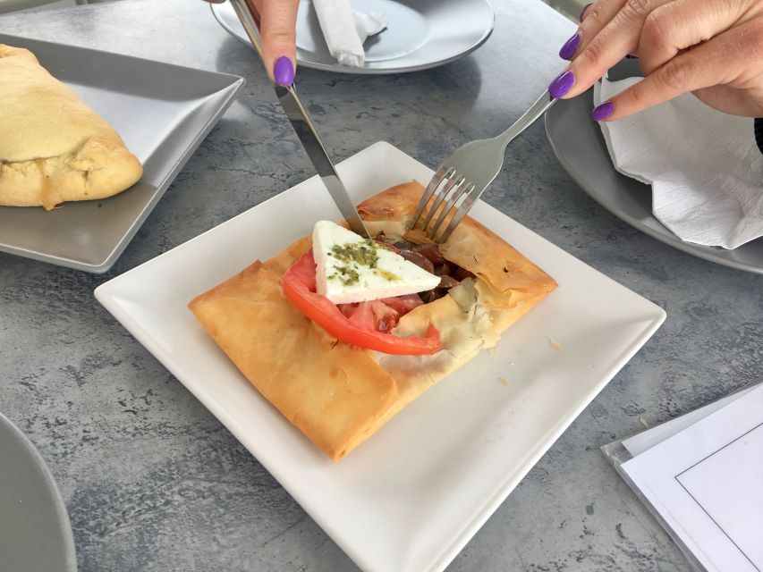Santorini: Sunset Walking Tour with Local Food and Drinks - Souvlaki in Fira, the Greek street-food classic