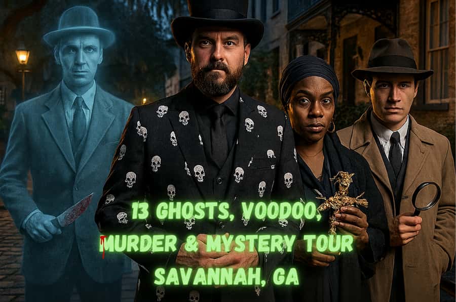 Savannah: Ghosts, Asylums, Voodoo, and Horror Walking Tour - Forsyth Park at night