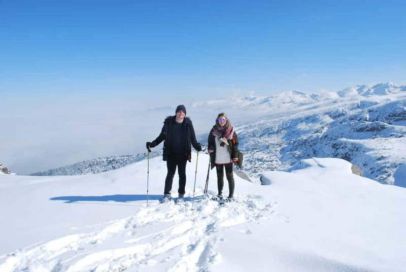 Sofia: Seven Rila Lakes Snowshoe Walk & Thermal Spring Pools - Riding above the pine forest