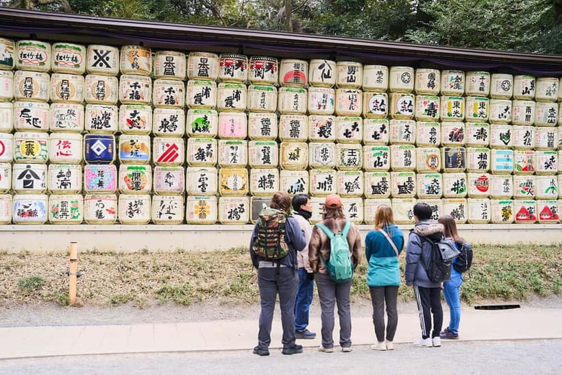 Tokyo: Meiji Shrine Walking Tour — Shinto & Imperial System - Sake barrels, wine barrels, and the curious mix of tradition