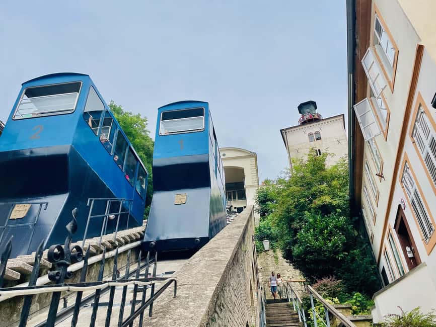 Zagreb: City & History Walking Tour & WW2 Tunnels - The closed funicular and the climb to Gradec